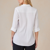 Shirt Tail Button Down - White - Sold as a Set
